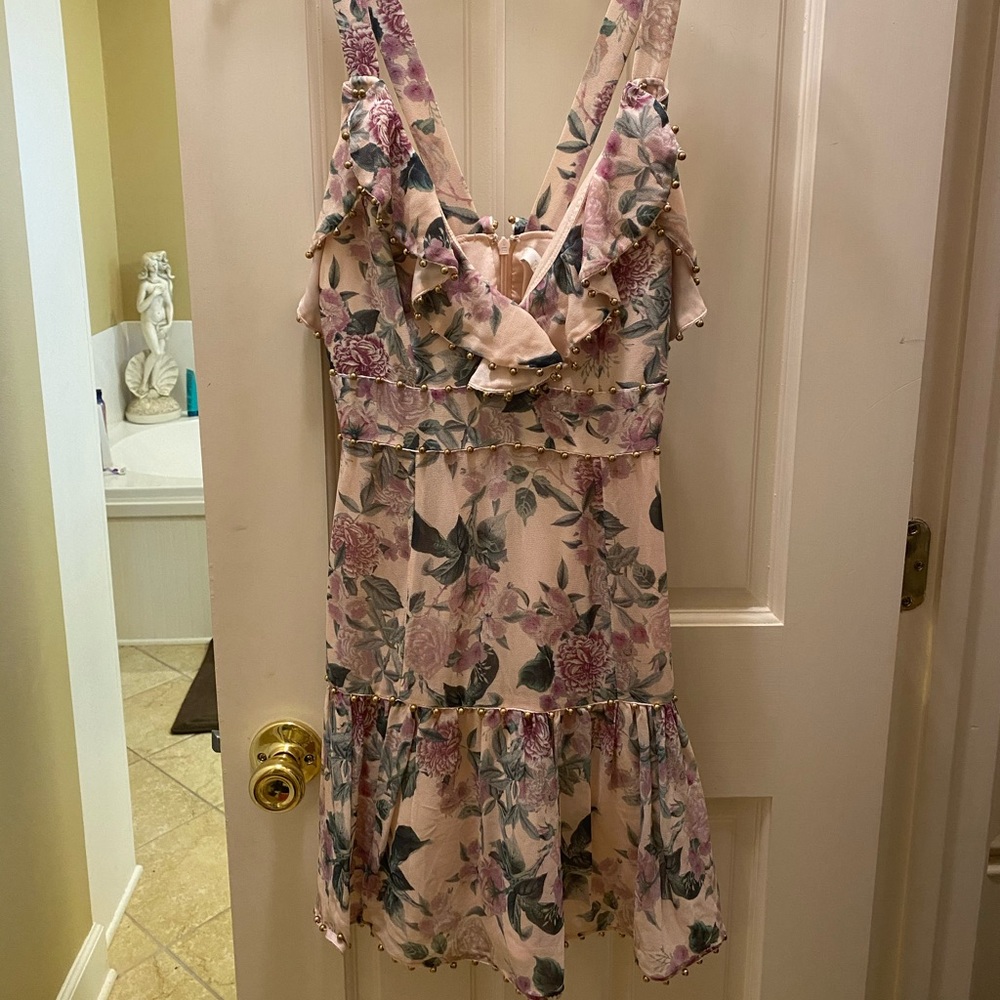 La Mansion Talulah Pink floral dress with studs